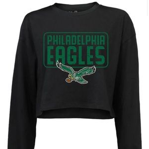MAJESTIC PHILADELPHIA EAGLES WOMENS BLACK ZAP IT LONG-SLEEVE TSHIRT - NWOT